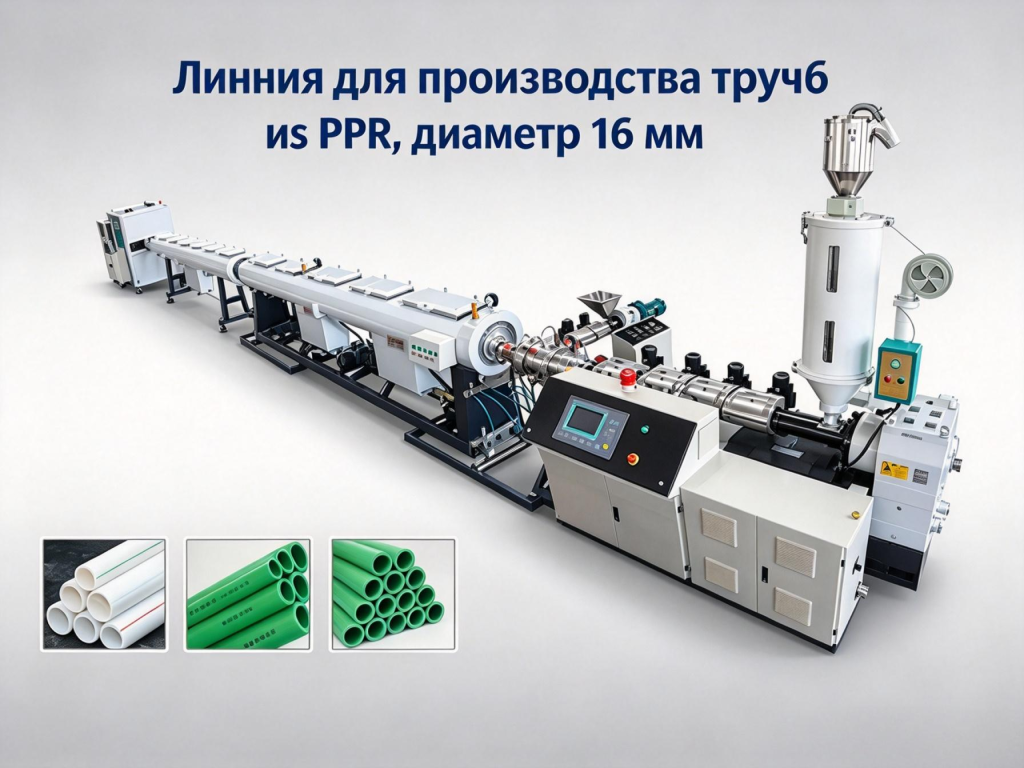 Линия для производства труб из PPR, диаметр 16 мм